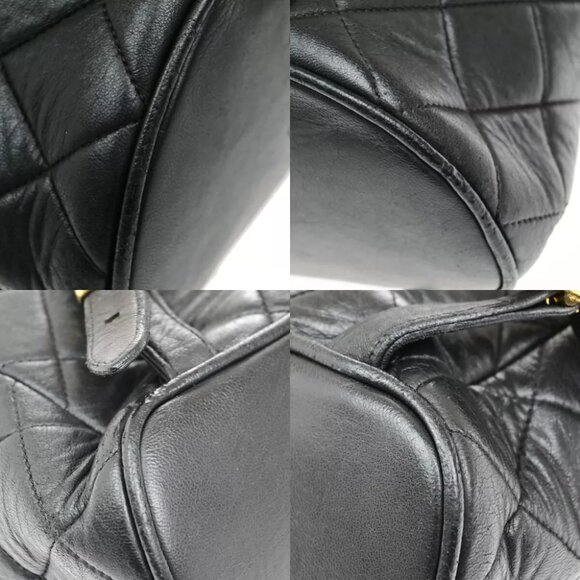 CHANEL CC Logo DUMA Matelasse Chain Backpack Bag Leather Black Vintage 889RK991 main image 13